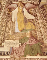 Hesekiel och ängeln som håller Kristi lidandes kalk, från kupolen i San Marcos sakristia, omkring 1477 (detalj av 498726)